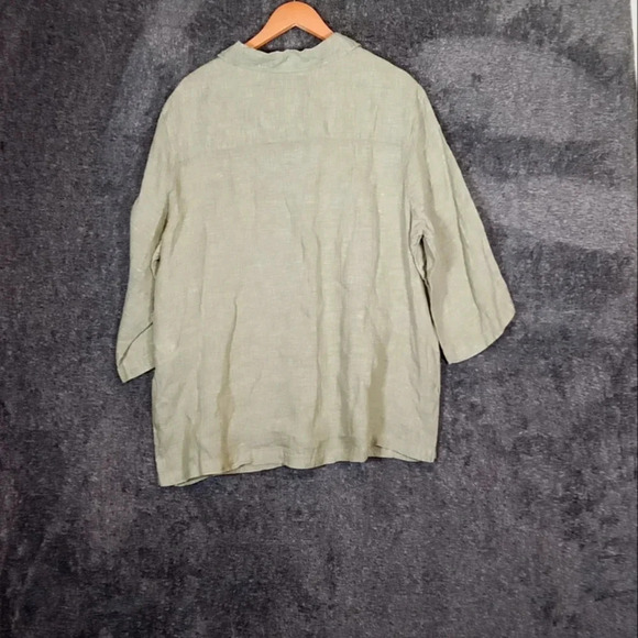 Tahari Tunic side buttons 100% linen vacation office size 2X women - Picture 4 of 5